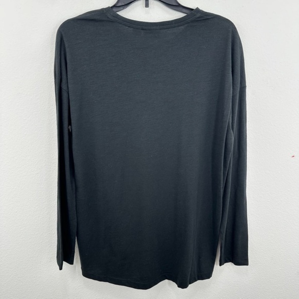 Noisy May‎ Womens Top Black Long Sleeve O-Neck High Low Relaxed Fit Casual